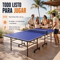 thumbnail image 2 of Mesa Ping Pong Plegable Profesional Centurfit Ruedas Tablero MDF Estructura Acero Red 2 Paletas 3 Pelotas Interior Exterior Hogar Escuela Club Oficina Recreacion, 2 of 7