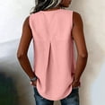 thumbnail image 3 of Dvprdro Womens Round Neck Tie Front Tank Top Linen Sleeveless Loose Fit Solid Summer Casual Tops, 3 of 8