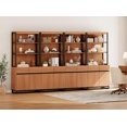 thumbnail image 4 of WAMPAT Modern Bookcases Set of 4, 72 Inch Tall Bookshelves with Storage Cabinet, Adjustable Shelves & Metal Frame, Home Office Library for Living Room, Mocha, 4 of 5