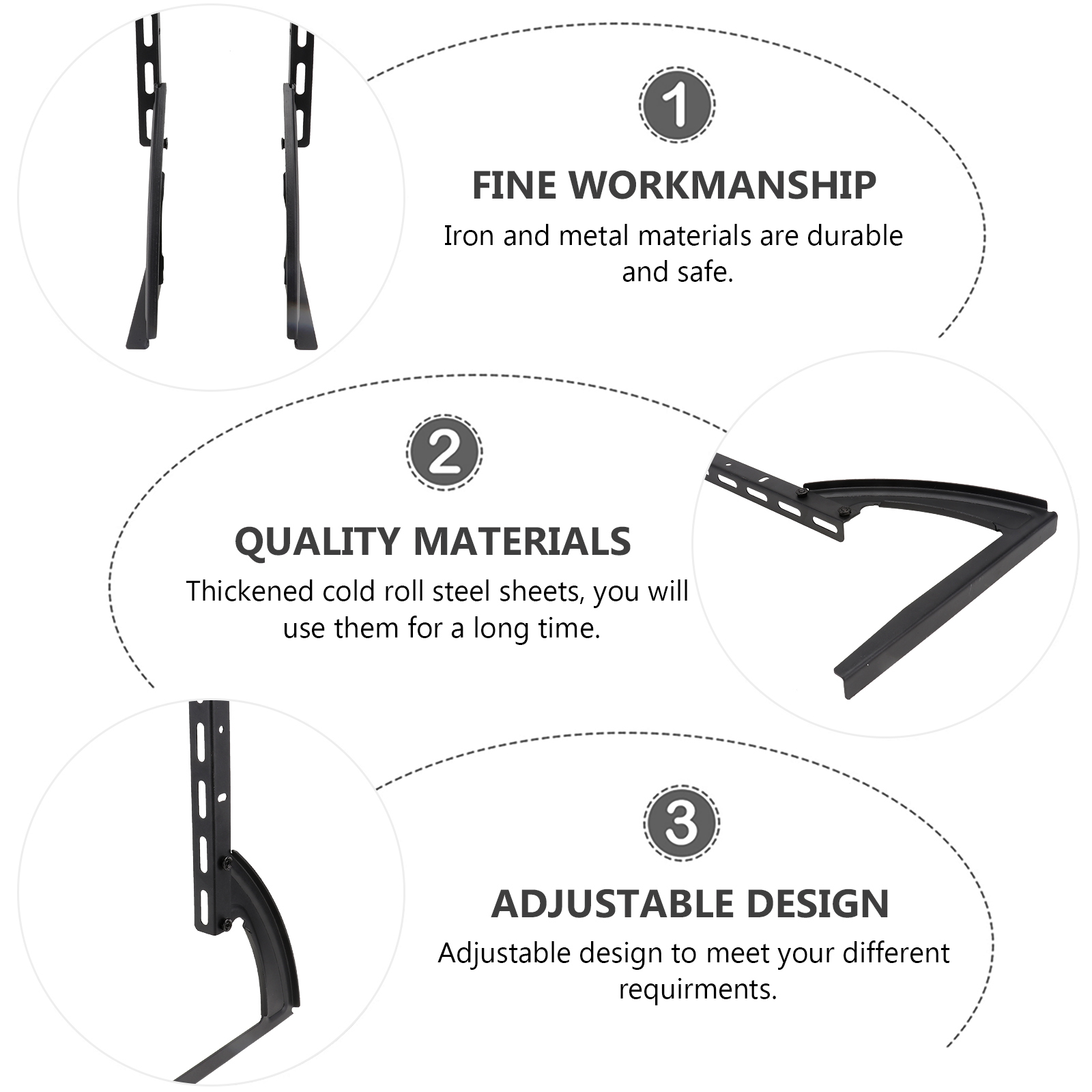 EXHUMKY Adjustable Black Metal Desk Riser Stand, Holder for Office and Hotel Use, 1 Set