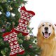 thumbnail image 3 of Medias navideñas grandes Medias de punto rojas para perro con forma de hueso Medias personalizadas, 3 of 5