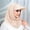 Beige, variant on 2-in-1 Muslim Lace Hijab Baseball Cap, Ribbed Knit Adjustable Modest Headscarf Daily Fashion Wear Wine