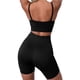 thumbnail image 3 of SAYOO Traje deportivo de dos piezas para mujeres, chaleco de cuello en uy pantalones cortos de cadera SAYOO  moda, 3 of 4