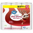 Great Value Ultra Strong Toilet Paper, 18 Mega Rolls