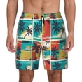 thumbnail image 2 of Picia Colorful Hawaii Palms pattern Mens Swim Trunks with Compression Liner Stretch Beach Shorts Quick Dry with Zipper Pockets No-Chafing Board Shorts-XX-Large, 2 of 9