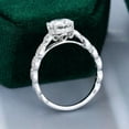 thumbnail image 4 of Silvago Jewel 14K White Gold Plated Ring - Brilliant 1.9 Ct Round Cut Diamond Ring - Engagement Hidden Halo Ring for Women's - Infinity Twisted Cross Over Shank Engagement Rings for Women's, 4 of 9