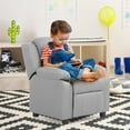 thumbnail image 2 of Gymax Fauteuil Inclinable pour Enfants avec Repose-Tête et Accoudoirs de Rangement Gris, 2 of 10