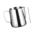 thumbnail image 2 of Jarra para espumar leche, jarra de acero inoxidable, accesorios para máquina de café expreso, taza para verter con mango, herramienta de Arte Latte 350ML Sin Escala BLESIY Jarra para espumar leche, 2 of 8
