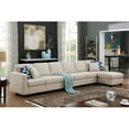 thumbnail image 2 of 148.5" Fabric Linen Blend Reversible Modular Sofa & Couch With Ottoman-Beige, 2 of 7