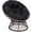 37"-Black Cushion, variant on LOGYAT Wicker Papasan Circle Chair, 360° Swivel Chair, 37" Living Room Chair, Indoor Outdoor Rattan Chair with Thick Cushion, Ideal for Teenagers,Grey Rattan with Black Cushion