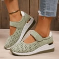 thumbnail image 2 of Hopeusnice Sandals for Women Soft Non-Slip Breathable Thick-Soled Heel Trendy Closed-Toe Sandals Women's Sandals Pu Summer And Fall Shoes Round Toe Vacation Shoes Green 38, 2 of 9