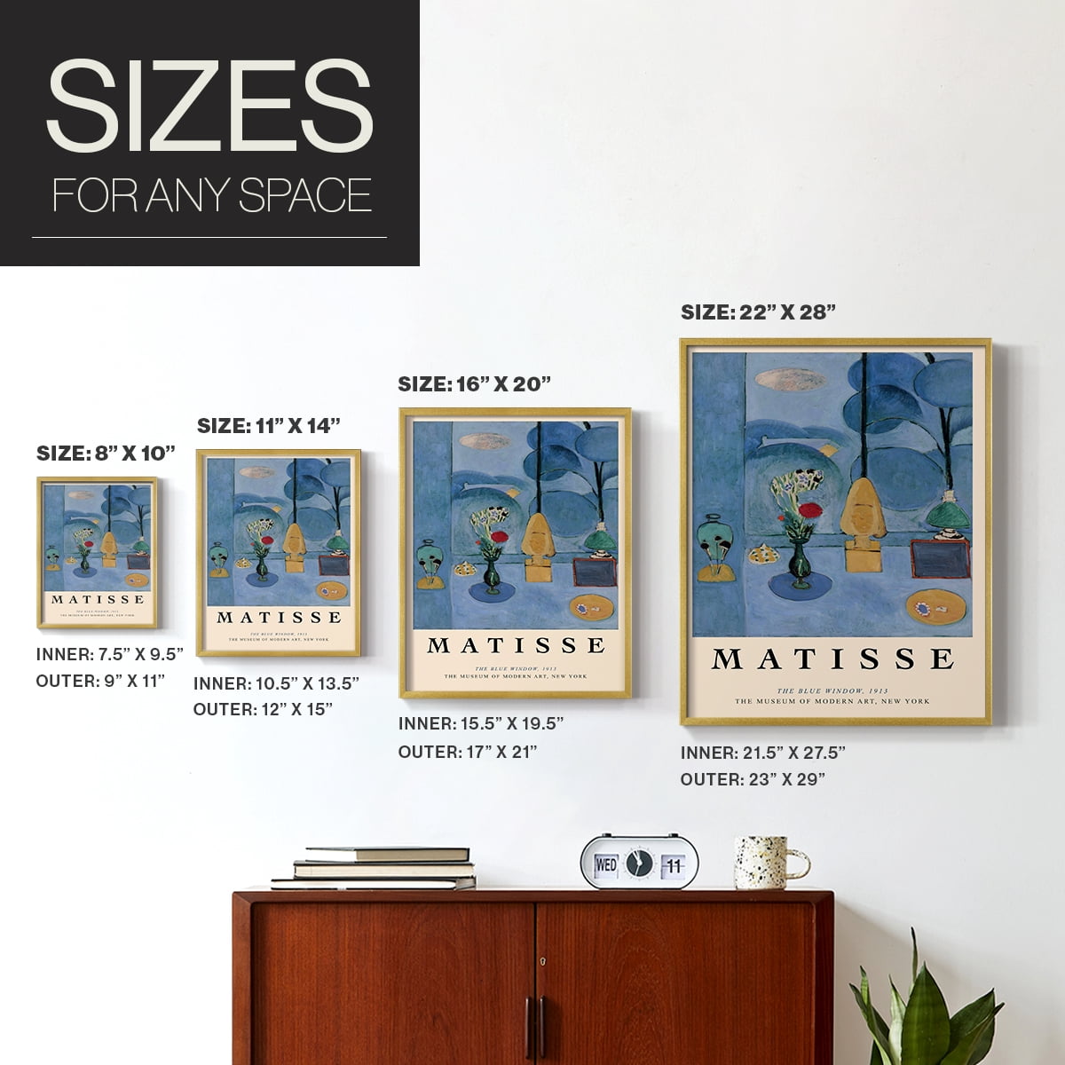 Matisse CC Framed Print in Gold Solid Wood 16 x 20 Framed Print