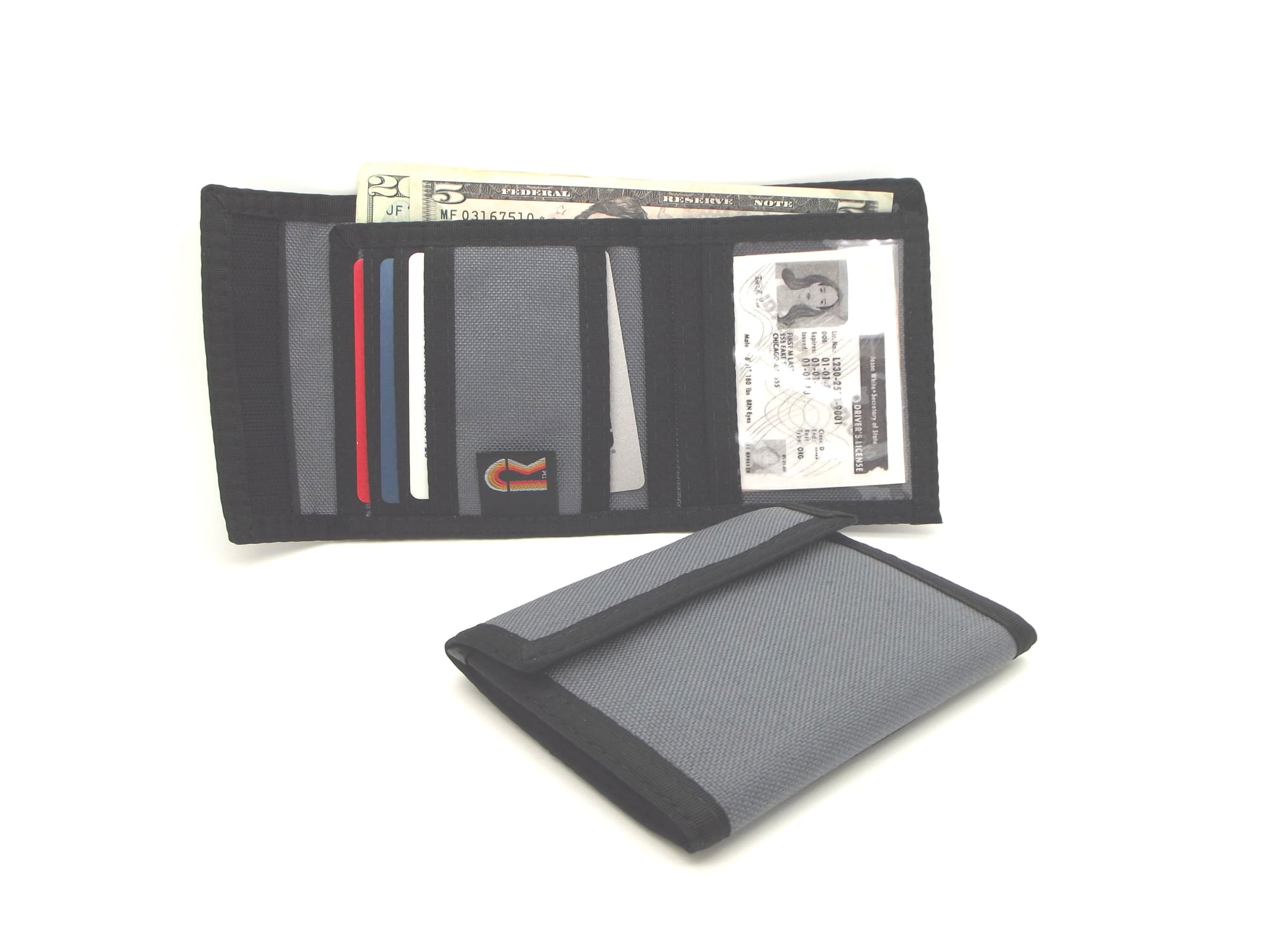 Large Bifold Neck ID Wallet Made in USA by Rainbow of California Royal Blue w/Foliage Trim 