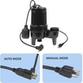 thumbnail image 6 of 1.75HP Submersible Water Sump Pump, Cast Iron Pump Sump With Automatic Tethered Float Switch,7272GPH Heavy Duty Sewage Sump Pump for Basement, Pool, Residential Sewage, Black, 6 of 7