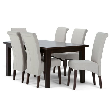 Looking For Dining Room Table And Chairs Brooklyn + Max Lincoln Contemporary 7 Pc Dining Set with 6 Upholstered Dining Chairs in Natural Linen Look Fabric and 66 inch Wide Table ()