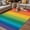 Multicolor, variant on Rainbow Striped Outdoor Rug for Patio/Deck/Porch, Non-Slip Large Area Rug 4 x 6 Ft, Colorful Gradients Modern Abstract Art Indoor Outdoor Rugs Washable Area Rugs, Reversible Camping Rug Carpet Runner