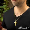 thumbnail image 5 of 555Jewelry Stainless Steel Cross Necklace for Men, Cross Necklace for Women, Box Link Chain, Cross Pendant for Men, Womens Cross Necklaces, Cross Necklaces for Men, 22 Inch, Gold, 5 of 8