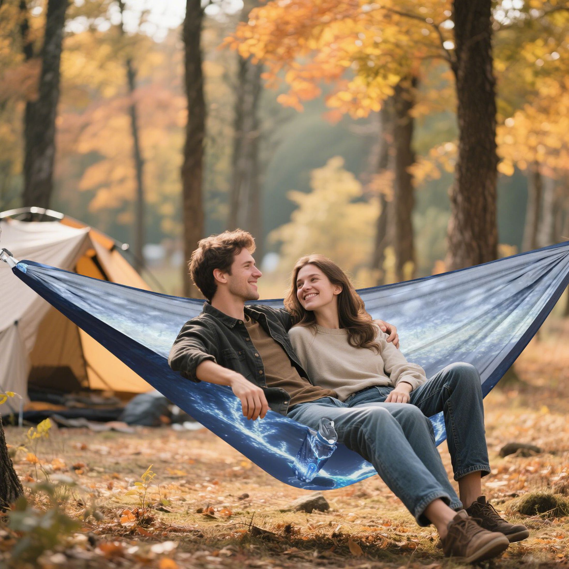 Hammock Camping Hammock Nylon Portable Hammock Travel Camping Hammock Cartoon Blue Elk