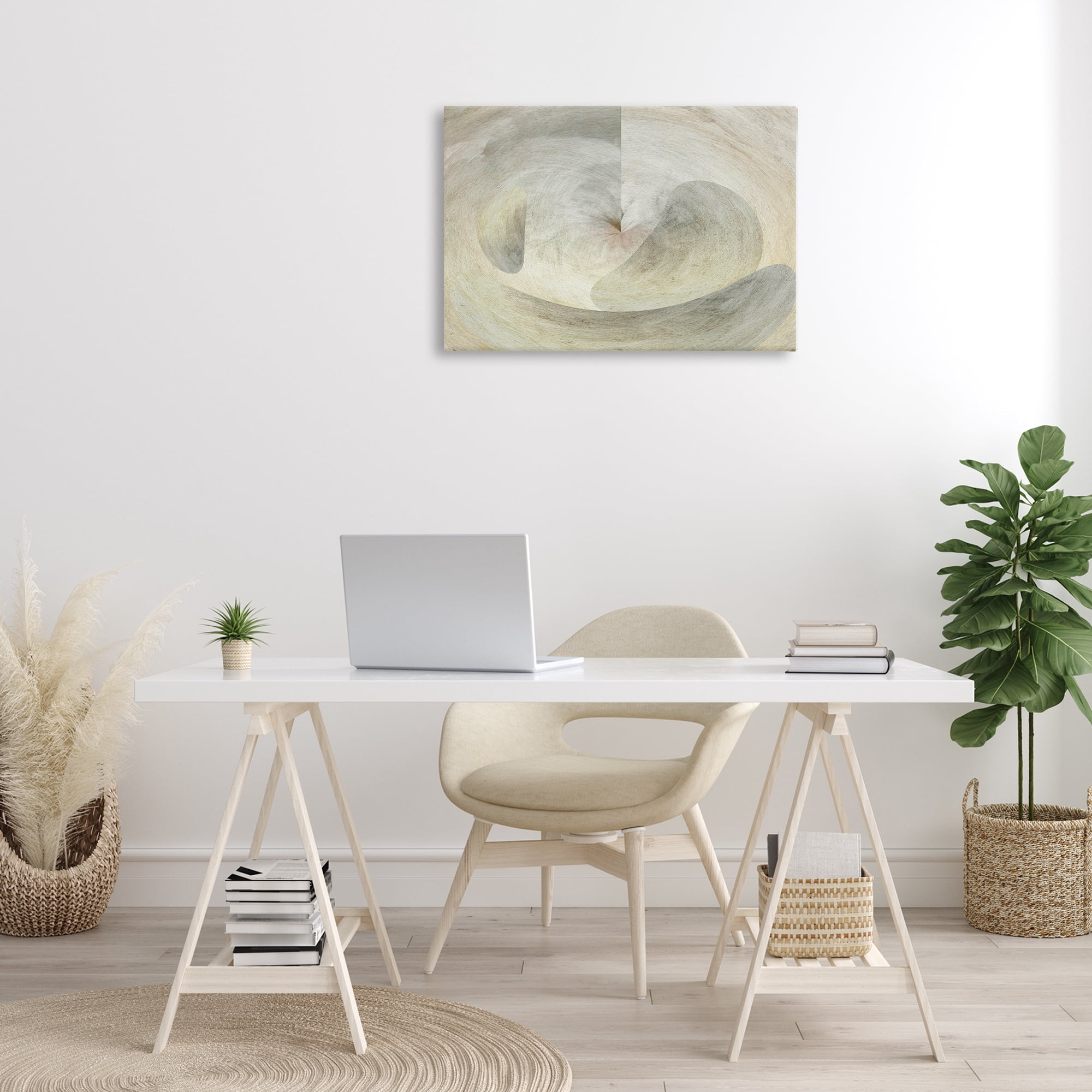 Stupell Industries Curving Freeform Abstract Abstract Painting Wrapped Canvas Art Print Wall Art, 30 x 20