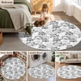 thumbnail image 5 of Large Round Rug 8Ft Washable Non-Slip, Spring Floral Circle Area Rugs for Living Room Bedroom, Grey Dandelion Plants Pastoral Flower Botanical Indoor Floor Mats Carpet Runner for Home Decor, 5 of 8