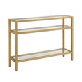 thumbnail image 2 of Contemporary Home Living 3-Tier Rectangular Glass Top Console Table - 42" - Gold Finish, 2 of 4