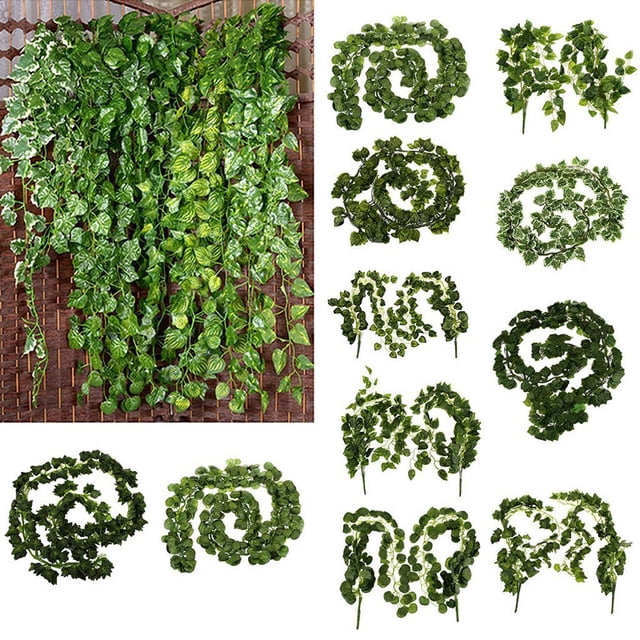 IDEANATEGRATE 12Ud Planta Colgante Artificial Con Hojas Verde Sandía Para Decorar Bodas, Oficina Y