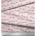 thumbnail image 2 of Soimoi Rayon Fabric Grass & Flamingo Bird Print Fabric by The Yard 56 Inch Wide, 2 of 3