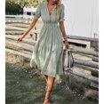 thumbnail image 2 of Vestido Con Lazo Y Borlas Ccdes Rayas Verticales Cintura Alta Para Fiestas De Citas Mujeres, 2 of 6