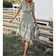 thumbnail image 2 of Vestido con borlas y lazo,Vestido a rayas de verano para mujer, vestido con mangas con volantes, vestido con volantes, rendimiento de primer nivel, 2 of 6