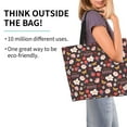 thumbnail image 2 of Pofeuu To The Best Mom Print Reusable Grocery Bags - Washable, Foldable, Packable Tote, Large Handles, Heavy Duty, Zippered Top Pouch, 2 of 8