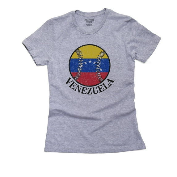 Venezuela Baseball Classic - World Vintage with Flag Women's Cotton Grey T-Shirt