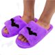 thumbnail image 3 of Qarigey Zapatillas de espuma viscoelástica con cara divertida de 25CM, suela impermeable antideslizante, zapatos de casa de murciélago de calabaza de Calzado Violeta Qarigey AP007252-01, 3 of 6