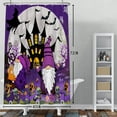 thumbnail image 2 of SUNOLIFE Purple Halloween Gnome Shower Curtain Horror Moon Night Waterproof Fabric Bathroom Curtain 72x78 in, 2 of 4