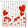 thumbnail image 2 of Valentine''s Day Shower Curtain Red Heart Abstract Floral Romantic Sweet Love for Lover Couple Creative Bathroom Decor Fabric Curtain with Hooks, 2 of 3