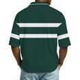 thumbnail image 4 of Dresfit Men's Polo Shirts Waffle Knit Striped Golf Shirts Summer 2026 Big and Tall Short Sleeve Shirt Color Block Button Down Loose Business T Shirts 4XL, 4 of 6
