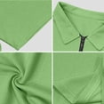 thumbnail image 4 of LTTVQM Mens Textured Knit Polo Shirts 1/4 Zipper Tops Short Sleeve Casual Lightweight Spring Summer Fashion Golf Shirt Mint Green 3XL, 4 of 4