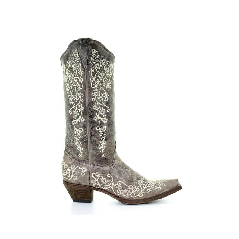 Corral crater bone embroidery boot square toe online