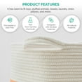 thumbnail image 6 of Organizix XXXXL Large Round Cotton Rope Storage Basket Bin Organizer Laundry Hamper with Handles, 21 x 21 x 14, Extra Large Blanket Woven Toy Basket, Brown, 6 of 7