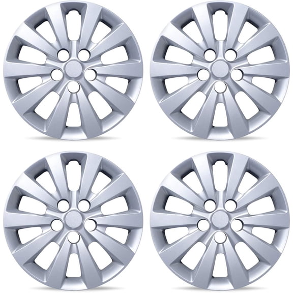4 pack 16" Hubcaps Wheel Covers Replacement Kit for Nissan Sentra 2013-2019 & Nissan Leaf 2011-2017, Sliver