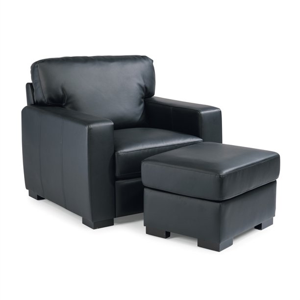 Alex Upholstered Contemporary Chair & Ottoman - Walmart.com - Walmart.com