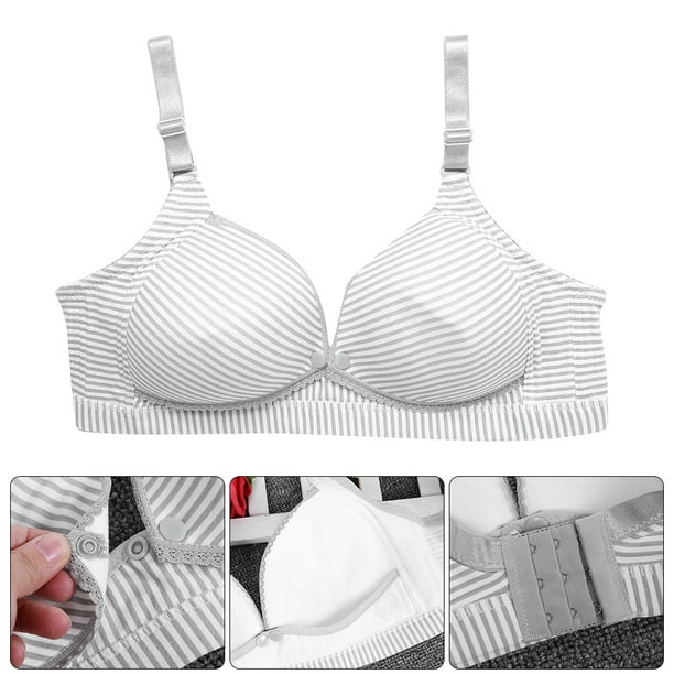 Women Underwear,Striped Lace Front Opening Lace Bra Nursing Bra