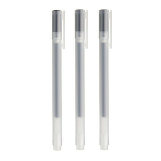 MUJI Gel Ink Ballpoint Pen Cap Type 10-Pieces Set, 0.38 mm Nib size, Black