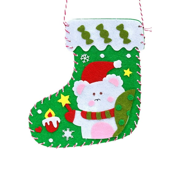 Christmas Felt Crafts Christmas Stocking Kit Xmas Stockings with Snowman Santa Ornament Christmas Stocking Holiday Decorations for Home Party
