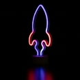 thumbnail image 6 of Northlight LED Rocket Ship Neon Table Light - 9" - Blue and Red, 6 of 7