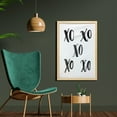 thumbnail image 2 of Xo Wall Art with Frame, Hugs and Kisses Letters Written Classic Old Fashioned Calligraphy Romance Print, Printed Fabric Poster for Bathroom Living Room Dorms, 23" x 35", Black and White, by Ambesonne, 2 of 2