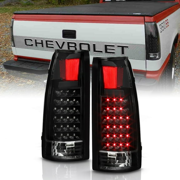 Black 1988-1998 chevy Silverado C/K Suburban Tahoe Sierra LED Tail Lights Lamps
