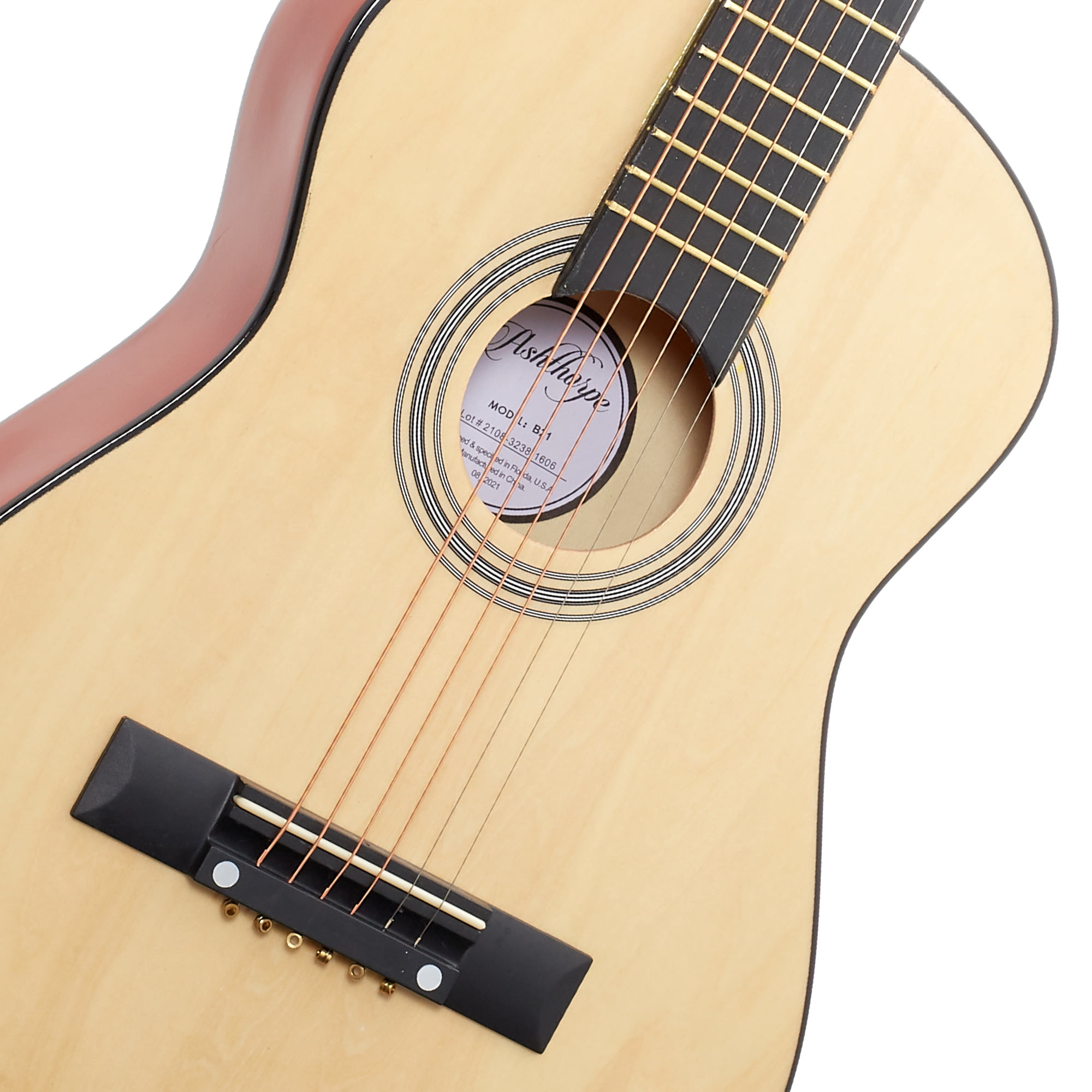Ashthorpe 30-Inch Beginner Acoustic Guitar Starter Package, Natural