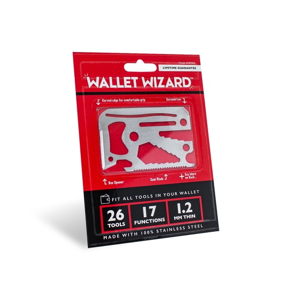 Wallet Wizard 26 Tools With 17 Functions Credit Card Sized Multitool - 2 Pack
