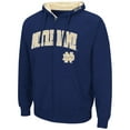 thumbnail image 2 of Men's Colosseum Navy Notre Dame Fighting Irish Arch & Logo 3.0 Full-Zip Hoodie, 2 of 3