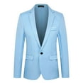 thumbnail image 3 of BiZtdJrK Men Wedding Dress Jackets Big and Tall Notch Lapel One Button Casual Sport Coats Regular Fit Solid Business Blazers Sky Blue XXXXL, 3 of 5